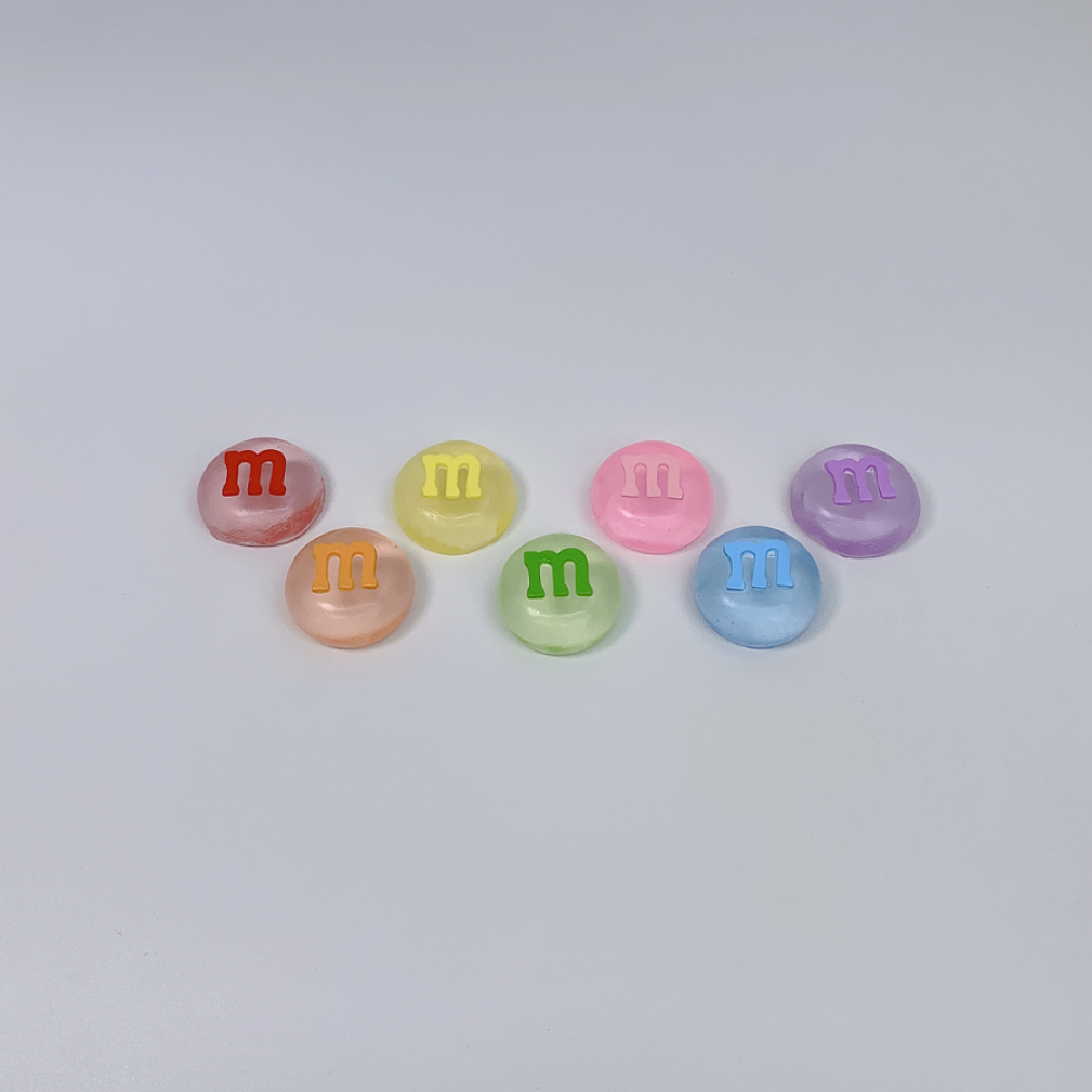 7pc Rainbow Crystal M&M Squishy
