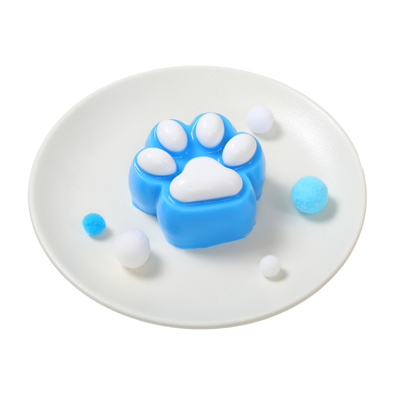 Deep Blue Based White Cat Paw Squishy