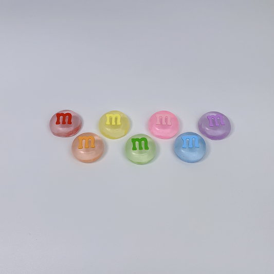 7pc Rainbow Crystal M&M Squishy