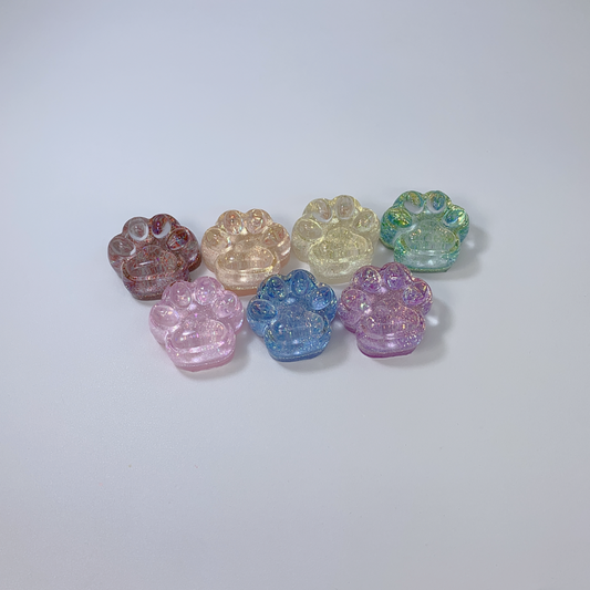 7pc Small Crystal Sparkling Paw Squishy