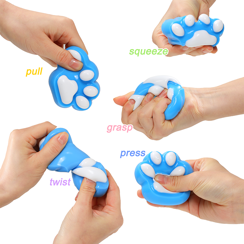 Deep Blue Based White Cat Paw Squishy