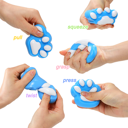 Deep Blue Based White Cat Paw Squishy
